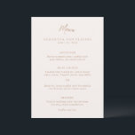 Traditional Earthy Neutral Elegant Wedding Menu<br><div class="desc">Traditional style wedding menu featuring a simple yet elegant design with your first names in a large serif font.</div>