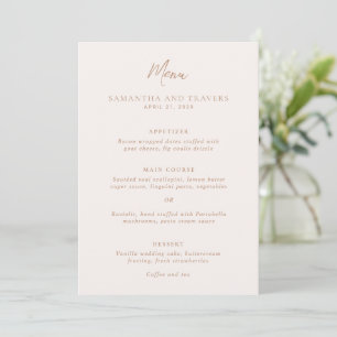 Traditional Earthy Neutral Elegant Wedding Menu