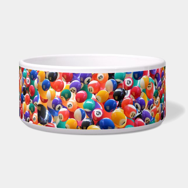 Traditional Eightball Colors, Ceramic Pet Bowl (Front)