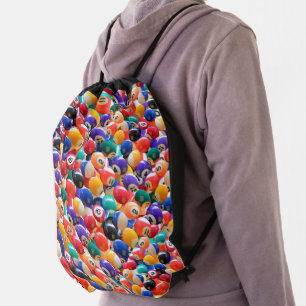 Traditional Eightball Colors Drawstring Backpack