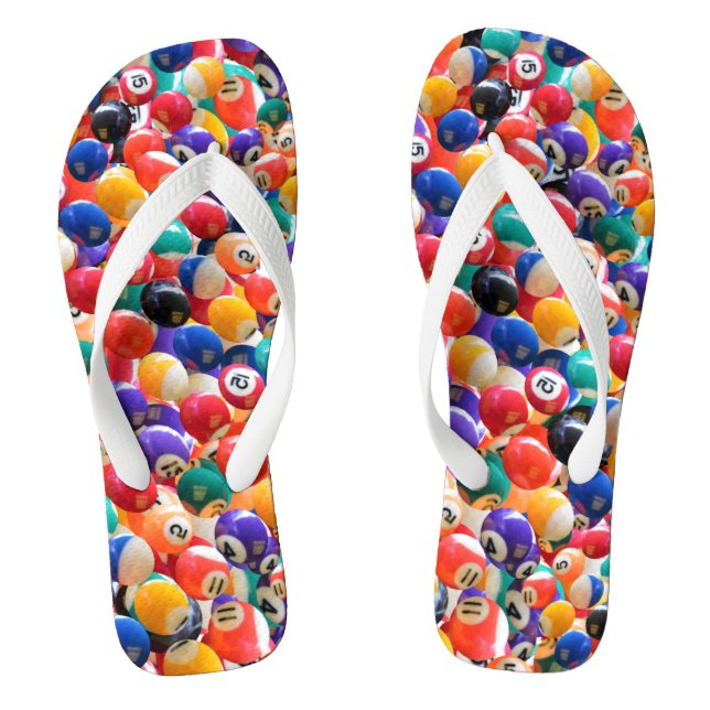 Traditional Eightball Colors, Thongs Flip Flops (Footbed)