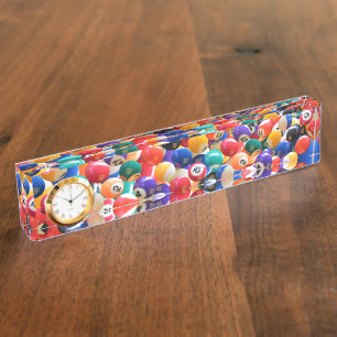 Traditional Eightball Colours, Name Plate Clock