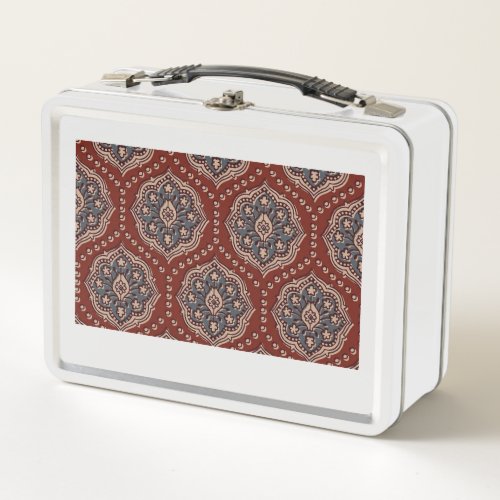 Traditional Elegance Ajrakh Print Tiffin Boxes Metal Lunch Box
