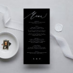 Traditional Elegant Black White Calligraphy Menu<br><div class="desc">slim menu to match the collection
*if you would like more paper options this design can be transferred to a slim program
*or for more help contact me</div>