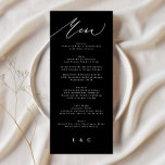 Traditional Elegant Black White Calligraphy Menu<br><div class="desc">slim menu to match the collection
*if you would like more paper options this design can be transferred to a slim program
*or for more help contact me</div>