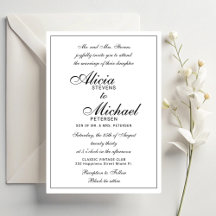 Traditional elegant classic black white wedding