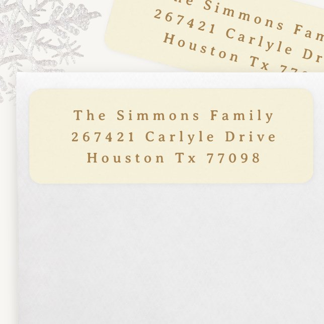 traditional elegant cream holiday return address label (Creator Uploaded)