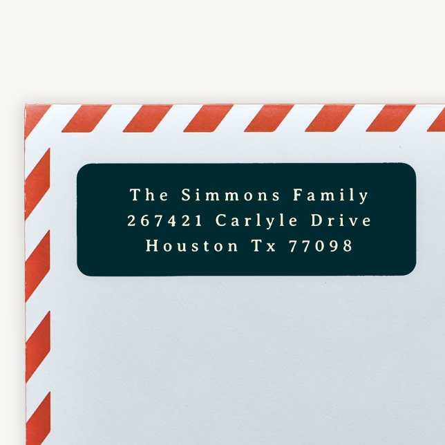 traditional elegant green holiday return address label (Creator Uploaded)