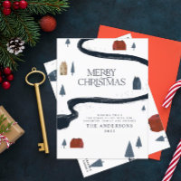 Traditional elegant rustic winter snow Christmas