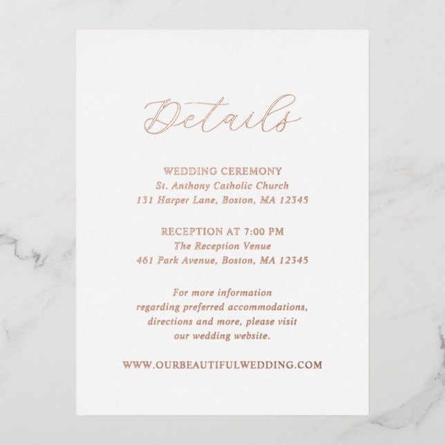 Traditional Elegant Wedding Foil Enclosure Card (Front)