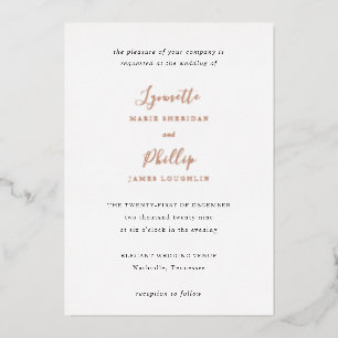 Traditional Elegant Wedding Foil Invitation