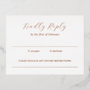 Traditional Elegant Wedding Foil RSVP Card