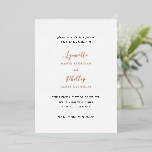 Traditional Elegant Wedding Save the Date Foil Invitation