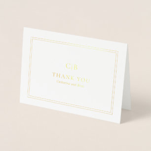 Traditional Elegant Wedding Thank You Foil Card