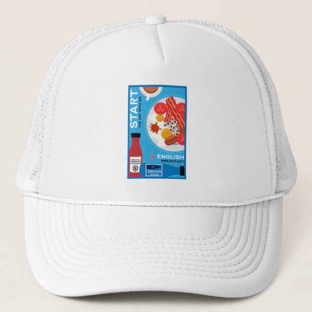 Traditional English Breakfast Trucker Hat (Front)