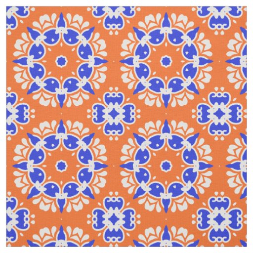 Traditional Ethnic Folk Print Mosaic Motif Pattern Fabric