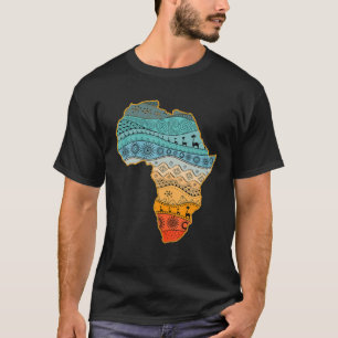 Traditional Ethnic Pride African Map Dashiki Patte T-Shirt