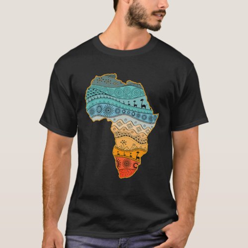 Traditional Ethnic Pride African Map Dashiki Patte T_Shirt