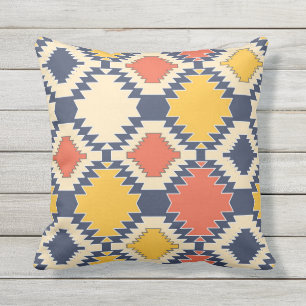 Traditional, ethnic, rustic, geometric, vintage outdoor pillow