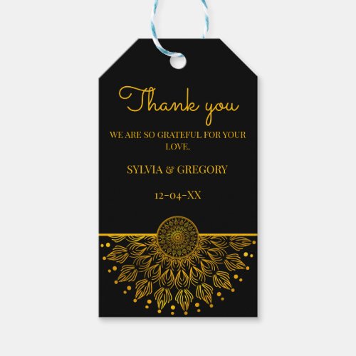 Traditional ethnic yet stylish gold like mandala gift tags