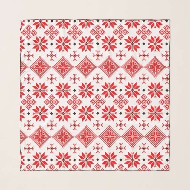 Traditional Ethno and Slavic Motives. Scarf (Front)