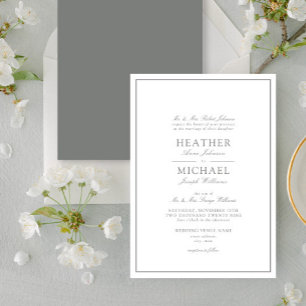 Traditional Eucalyptus Green Classic Script Invitation