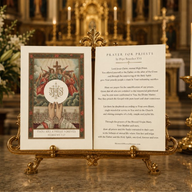 Traditional Eucharistic Priest Forever Catholic Note Card (Creator Uploaded)