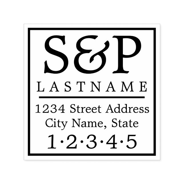 Traditional Family Monogram and Return Address Self-inking Stamp (Design)
