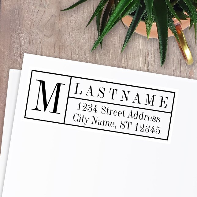 Traditional Family Monogram & Return Address Self-inking Stamp (Creator Uploaded)