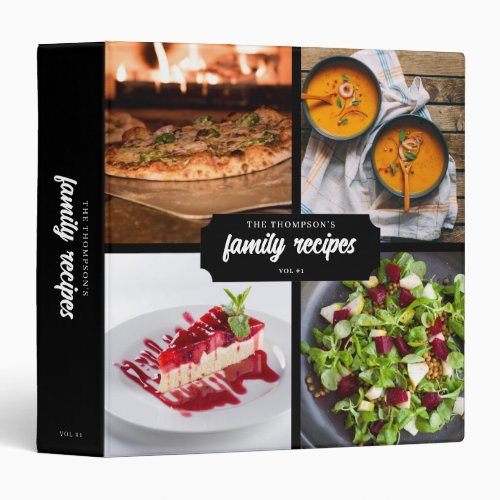 Traditional Family Recipes 4 Photo Collage Recipe  3 Ring Binder