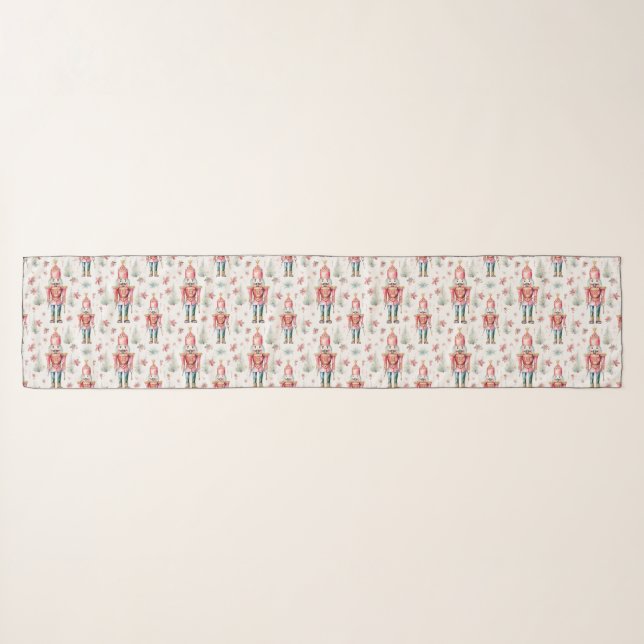 Traditional Festive Christmas Nutcracker Pattern  Scarf (Front (Horizontal))