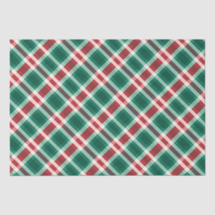 Traditional Festive Red and Green Plaid Tissue Paper