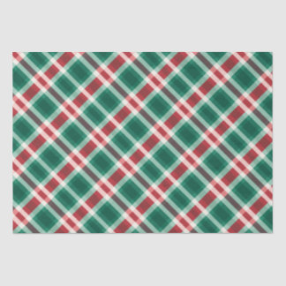 Traditional Festive Red and Green Plaid Tissue Paper