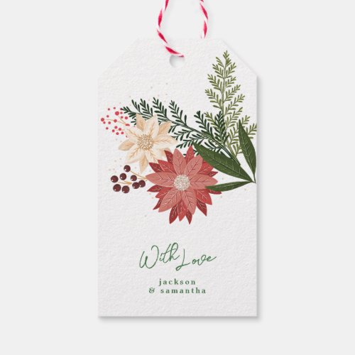 traditional festive winter garden christmas favor gift tags