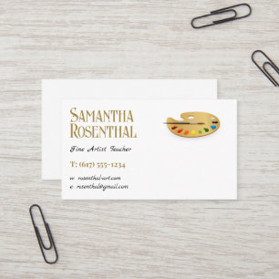 Traditional Fine Artist Color Palette and brush Business Card