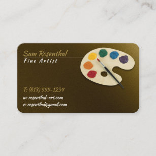 Traditional Fine Artist   Colour Palette and brush Business Card