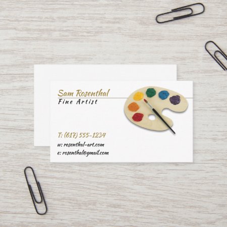 Traditional Fine Artist | Colour Palette And Brush Business Card