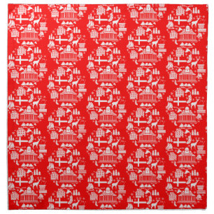 Traditional Finnish Christmas Decor Cloth Napkin