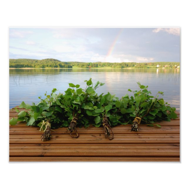 Traditional Finnish sauna whisks photo print (Front)