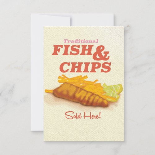 Traditional fish and Chips vintage print Invitation