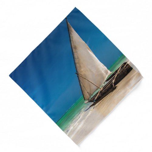 Traditional fishing boat on the beach bandana
