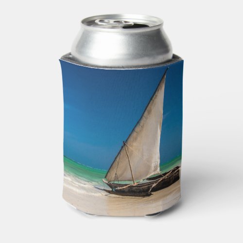 Traditional fishing boat on the beach can cooler