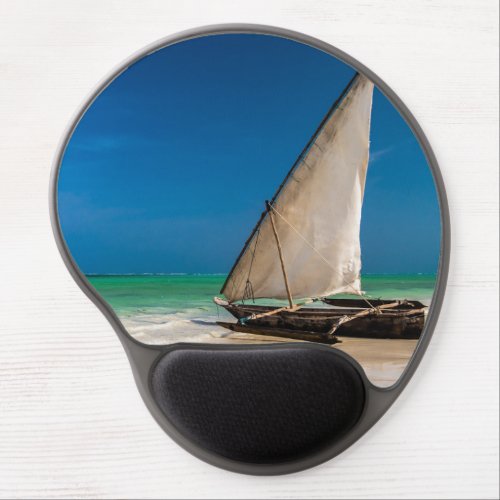 Traditional fishing boat on the beach gel mouse pad