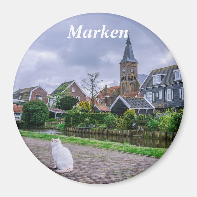 Traditional fishing village Marken in Netherlands Magnet (Front)