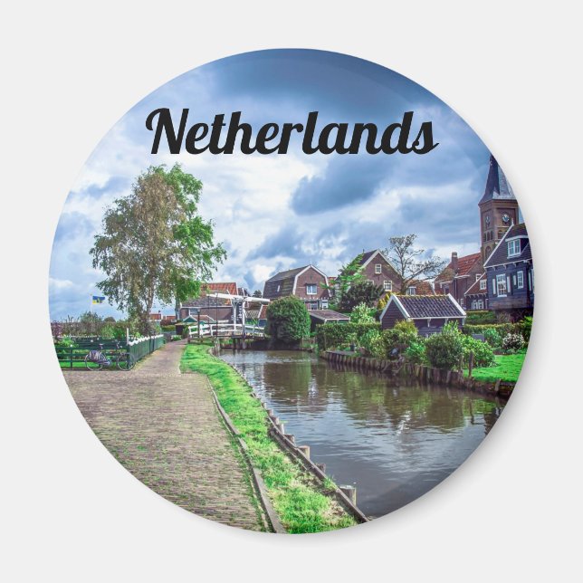 Traditional fishing village Marken, Netherlands Magnet (Front)