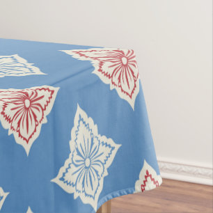 Traditional Floral Block Print Pattern Tablecloth