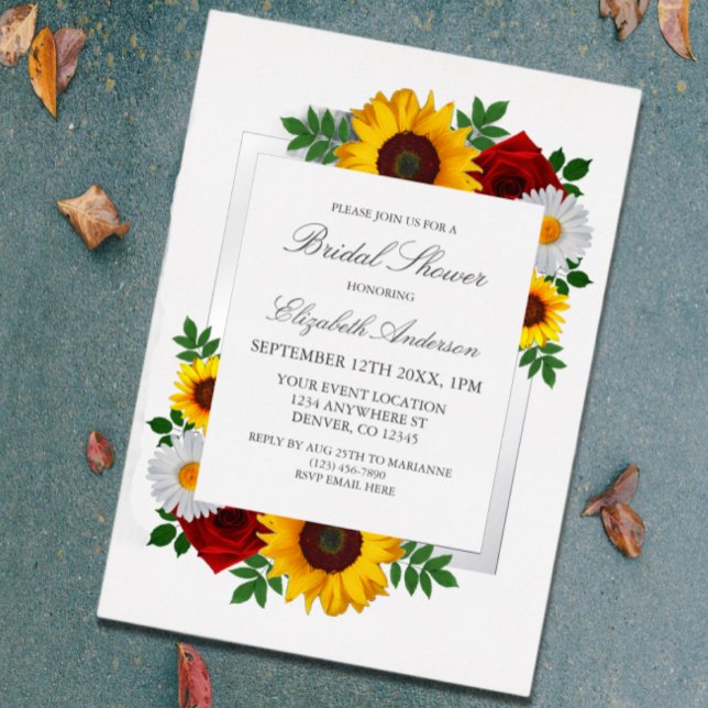 Traditional Floral Bridal Shower Foil Invitation (Creator Uploaded)