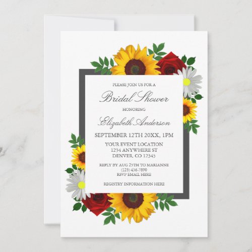 Traditional Floral Bridal Shower Invitation