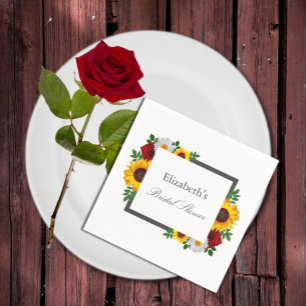 Traditional Floral Bridal Shower Napkins