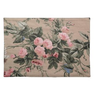 Traditional Floral Fabric Photo Cloth Placemat